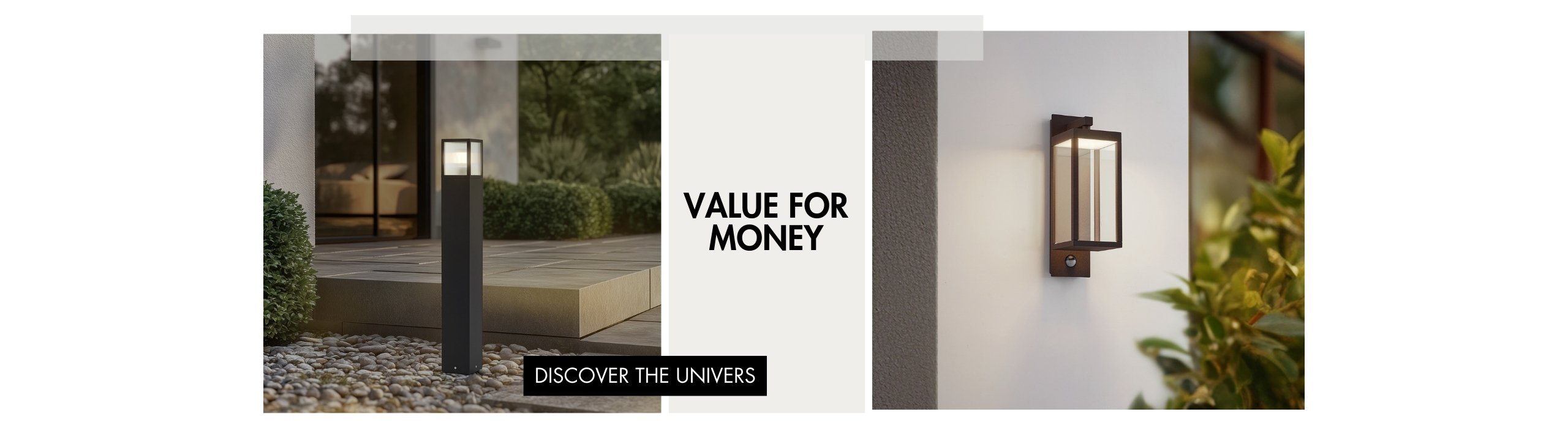Outdoor standing lamp and outdoor wall lamp with white wall backround